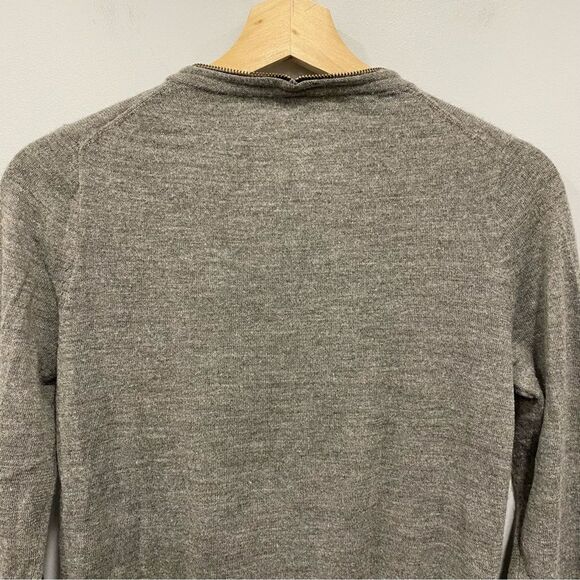 J. CREW S Y2K Gray Soft Knit Wool Blend Grandpa Zip Cardigan Sweater Academia - Picture 4 of 15